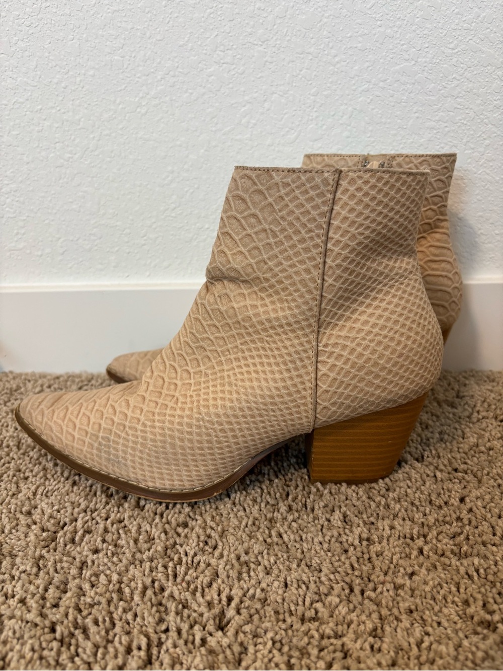 Coconuts by Matisse Beige Textured Ankle Boots